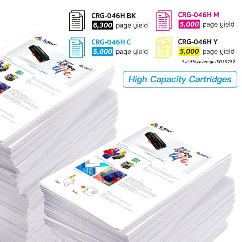 Arthur Imaging Compatible Toner Cartridge Replacement for Canon 046 046H for Color ImageCLASS MF735Cdw LBP654Cdw MF731Cdw MF733Cdw Laser Printer (Black Cyan Magenta Yellow, 4-pk) - Image 4